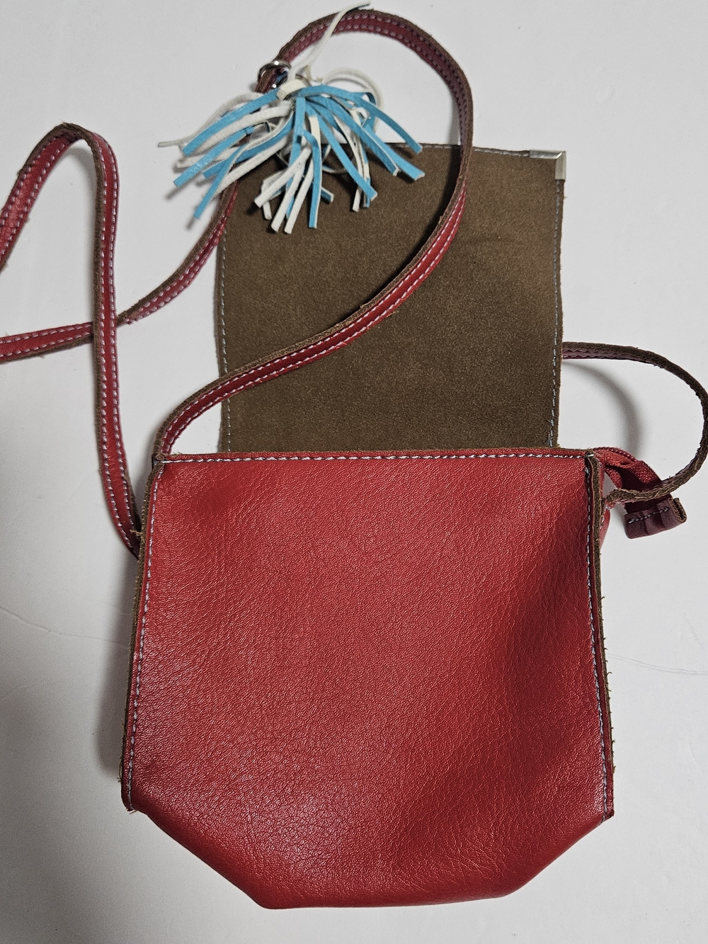 Kimchi Blue Red Crossbody Bag with Tassel Charm